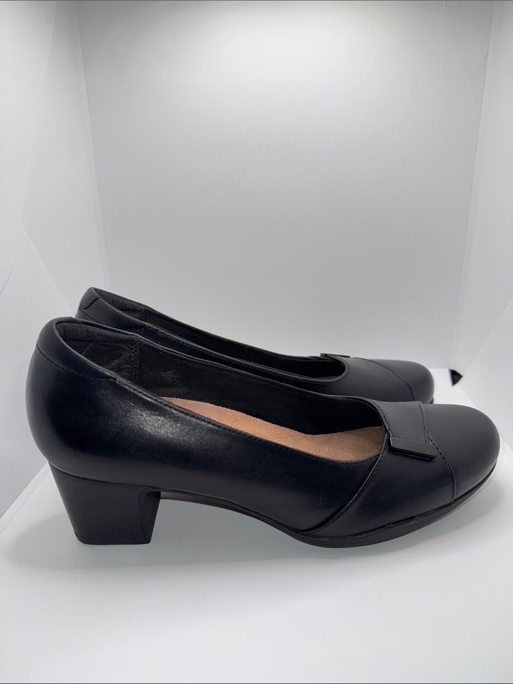 Clarks Rosalyn Belle Heels Black Leather Women’s 8